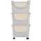 Mind Reader 3-Tier Ivory Rolling Plastic Storage Containers